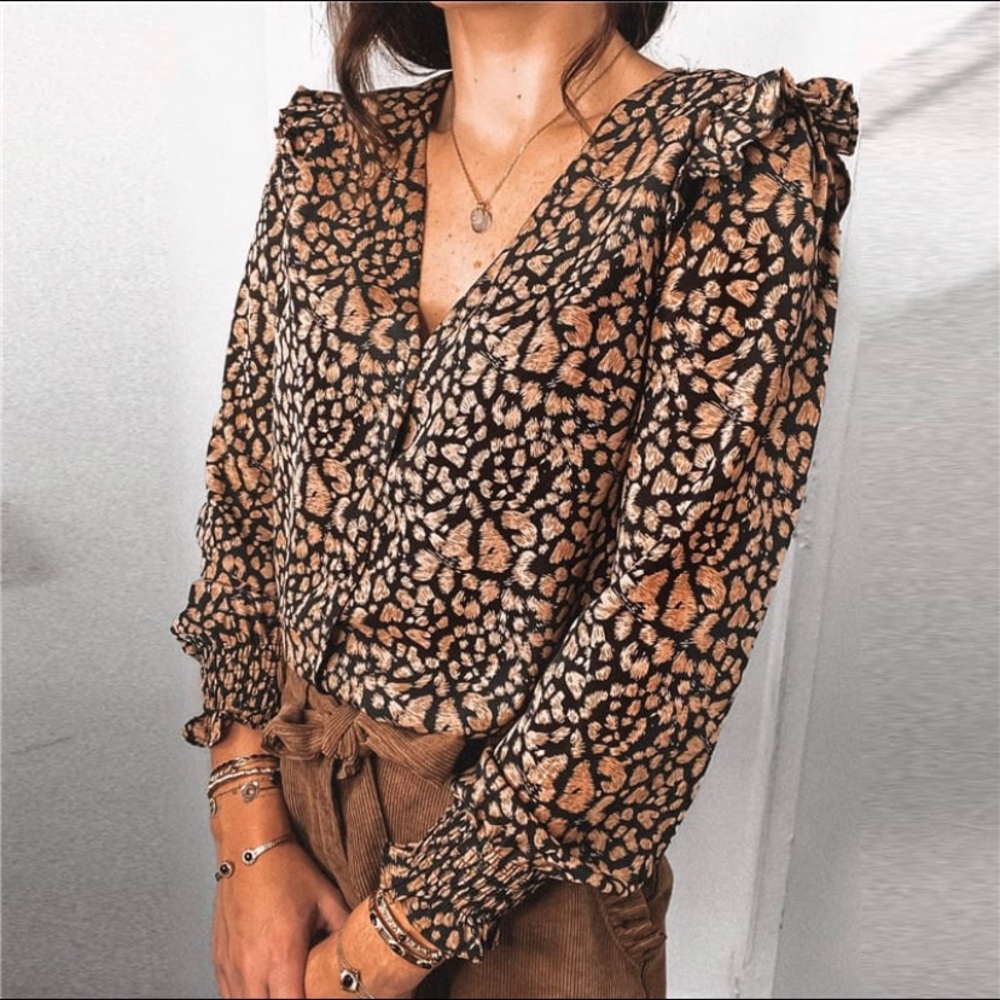 Black Leopard blouse